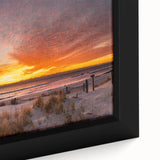 Textured black wall art featuring a colorful New Jersey scenery on a framed canvas, ideal for living room decor.