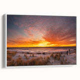 Vintage poster art of New Jersey scenery on a framed canvas, featuring colorful art in extra large size.