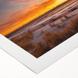 Art deco poster of New Jersey scenery in muted earth tones on rolled canvas, suitable for dining room wall art.