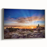 Landscape art painting of a New Mexico scenery on a framed canvas.