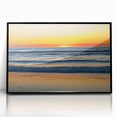Large abstract wall art depicting the Outer Banks in North Carolina, featuring muted earth tones on framed acrylic.