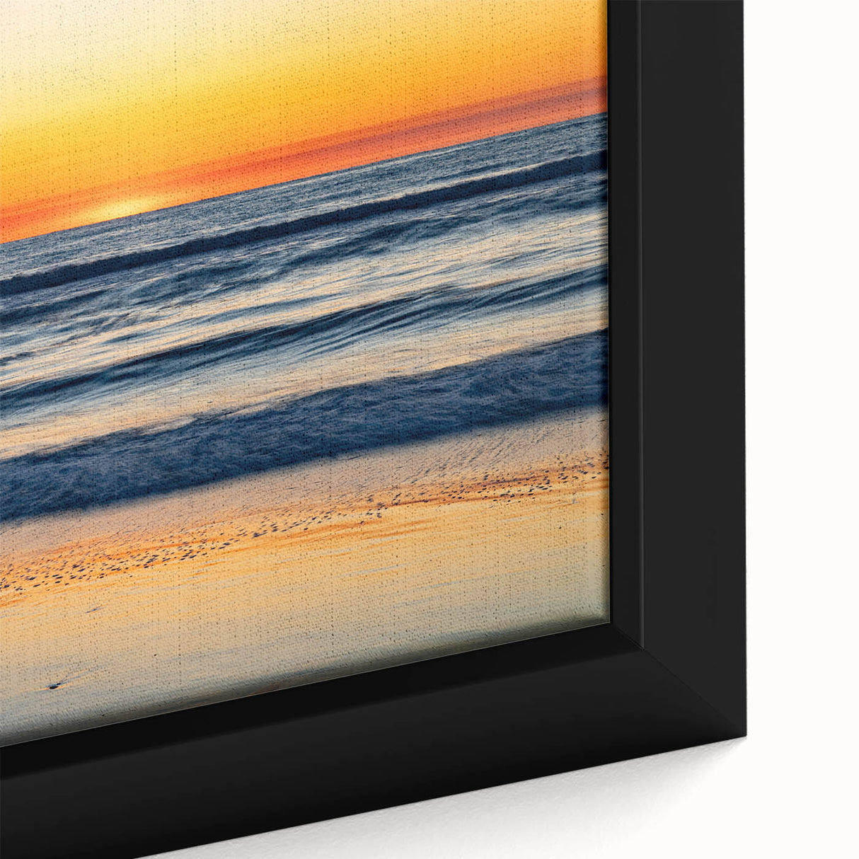 Textured black wall art featuring a vibrant, colorful Outer Banks scenery on a large framed canvas.
