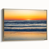 Framed canvas depicting a vintage-style landscape of the Outer Banks in North Carolina.