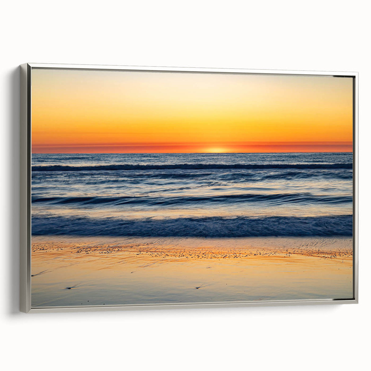 Framed canvas featuring a vintage-style landscape of the Outer Banks in North Carolina, with muted colors.