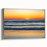 Framed canvas featuring a vintage-style landscape of the Outer Banks in North Carolina, with muted colors.