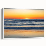 Vintage poster art of Outer Banks, North Carolina on a framed canvas, featuring colorful art in extra large format.