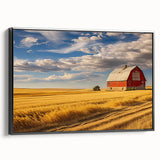 Black and white framed canvas of a North Dakota landscape, ideal for bedroom wall decor.