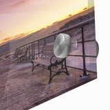 Large abstract wall art depicting Long Island scenery in muted blues and greens on acrylic glass.