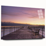 Large abstract wall art featuring Long Island scenery in muted colors on acrylic glass, suitable for bedroom or dining room.