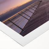 Art deco poster featuring Long Island scenery in muted blues and greens on rolled canvas, suitable for dining room decor.