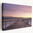 Long Island scenery on stretched canvas, featuring muted green and blue tones, ideal for kitchen wall art.