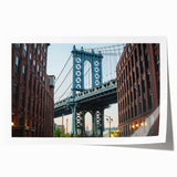Extra large rolled print of Brooklyn Bridge in muted gray tones, ideal for art wall dining room or classy bathroom wall art.