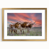 Extra large abstract art print of Oklahoma scenery in muted earth tones, framed in gold, suitable for living room decor.