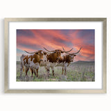Textured abstract art print of Oklahoma scenery in muted earth tones, framed in silver, ideal for bedroom art.