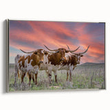 Framed canvas depicting a vintage-style Oklahoma landscape with colorful art elements on a black background.