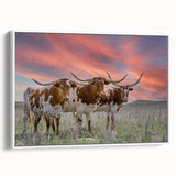 Vintage poster art depicting Oklahoma scenery on extra large framed canvas, featuring colorful art with black borders.