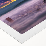 Art deco poster of Portland, Oregon skyline in muted gray and blue tones on rolled canvas, suitable for dining room wall art.