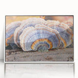 Framed acrylic print of a Pennsylvania scenery in art deco style with soft blue and green hues.