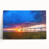 Black and white stretched canvas featuring a panoramic Charleston, South Carolina skyline, ideal for kitchen wall art.