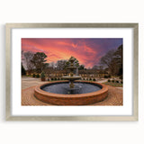 Textured abstract art print of Memphis scenery in muted earth tones on a framed silver mat, ideal for bedroom art.