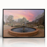 Large abstract wall art depicting Memphis scenery in muted earth tones on framed acrylic.