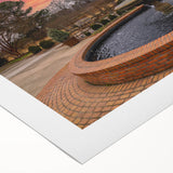 Art deco poster of Memphis skyline in muted gold and navy tones on rolled canvas, suitable for dining room wall.