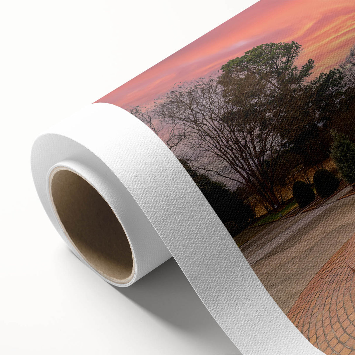 Art Deco style poster of Memphis, Tennessee skyline in pastel colors on rolled canvas, ideal for nursery wall art.