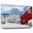 Acrylic print of a Vermont landscape in muted green and blue tones, suitable for bedroom or dining room decor.