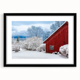 Extra large abstract art print depicting vibrant, textured scenery of Vermont, framed in black, ideal for living room decor.