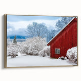 Framed canvas featuring a vintage-style Vermont landscape in muted earth tones, ideal for bedroom wall decor.