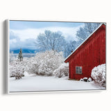 Vintage poster art depicting Vermont scenery in colorful hues on extra large framed canvas, ideal for living room decor.