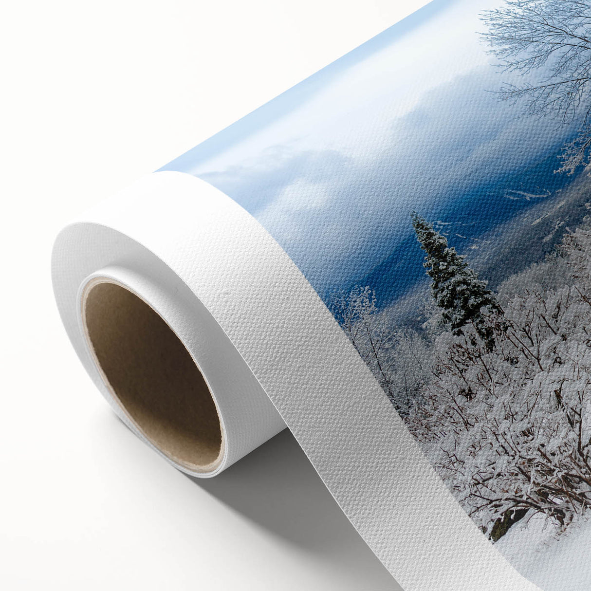 Art Deco style poster depicting Vermont scenery in soft pastel colors on rolled canvas, ideal for nursery wall art.