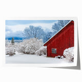 Rolled print of Vermont scenery featuring green landscapes and floral elements in soft hues, ideal for art wall dining room.