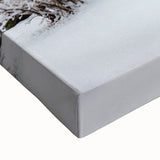 Large art of a Vermont landscape in black and white on stretched canvas, suitable for bedroom wall decor.