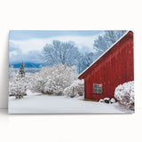 Black and white photograph of a serene Vermont landscape on large stretched canvas, ideal for kitchen wall art.