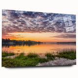 Large abstract wall art of Virginia scenery in muted earth tones on acrylic glass, ideal for bedroom or dining room decor.