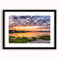 Extra large abstract art print featuring colorful, textured scenery of Virginia, framed in black.
