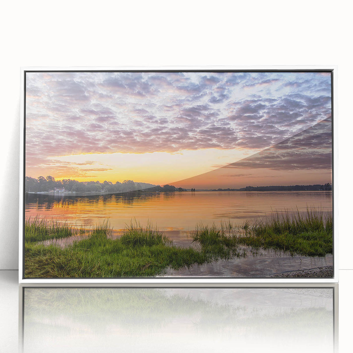 Acrylic print of a Virginia landscape in art deco style, featuring muted earth tones, ideal for modern nursery decor.