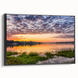 Black and white framed canvas of a Virginia landscape, ideal for bedroom wall art.