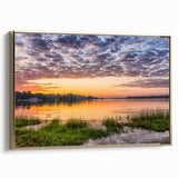 Framed canvas wall art depicting a vintage-style Virginia landscape in muted gold and black tones, ideal for bedroom decor.