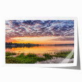 Rolled print of a Virginia landscape featuring soft pastel floral designs.