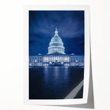 Rolled print of Washington D.C. Capitol with soft pastel hues, ideal for art wall dining room.