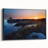 Black and white landscape art painting of Olympic National Park on framed canvas, ideal for bedroom wall decor.