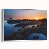 Vintage poster art of Olympic National Park on framed canvas, featuring colorful artwork against a black background.