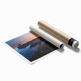 Extra large rolled print of Olympic National Park with lush greenery and mist, ideal for classy bathroom wall art.