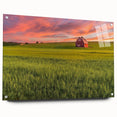 Acrylic print of Palouse, Washington scenery in muted earth tones, ideal for dining room decor.