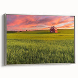 Landscape art painting of Palouse, Washington on framed canvas, featuring muted earth tones, ideal for living room decor.