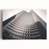 Black and white photograph of Seattle skyline on large stretched canvas, suitable for kitchen wall art.