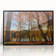 Large abstract wall art depicting West Virginia scenery in muted earth tones on a framed acrylic.