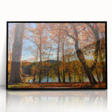 Large abstract wall art depicting West Virginia scenery in muted earth tones on a framed acrylic.